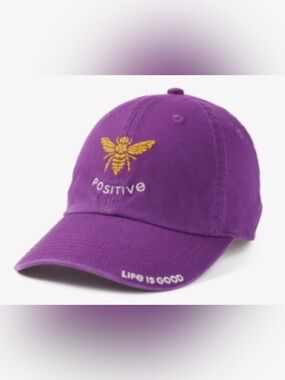 Life Is Good Purple Bee 'Positive' Baseball Cap